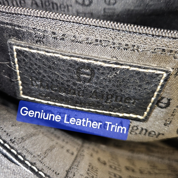 Aigner Monogrammed Canvas & Leather Shoulder Bag w/Signature "A" Logo E.U.C. - Picture 3 of 12